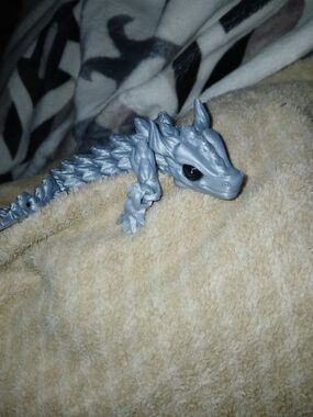 Silver Dragon 6 Inch 3D Printed